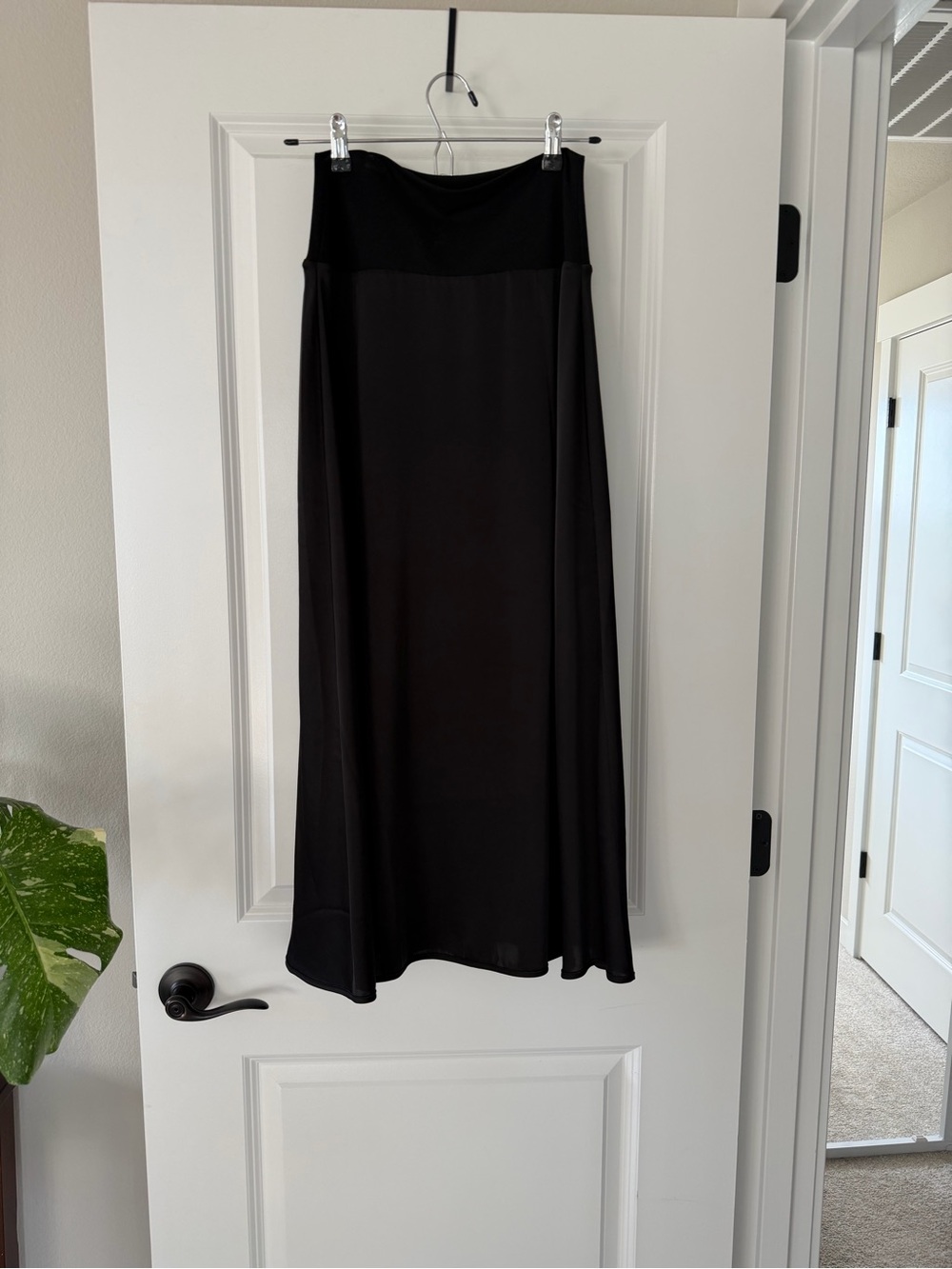 CAbi Drama Skirt in Black Silk